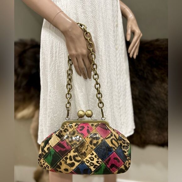 Unique Genuine Patent Leather Handmade Kisslock Purse/Shoulder Bag/Crossbody - Picture 9 of 16